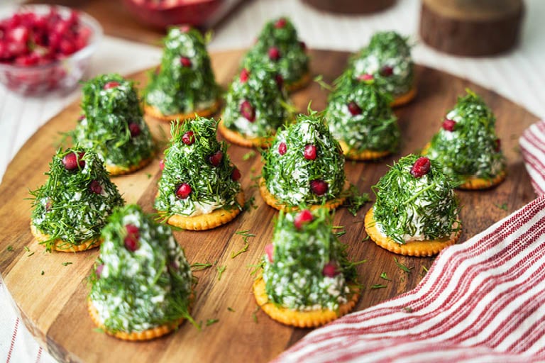 Mini-granar med fetaost, färskost & dill